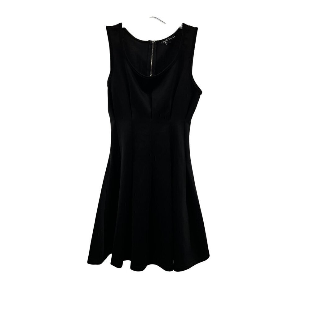 Double Zero Women's Sleeveless A-Line Dress Black Size Small Above Knee Zip